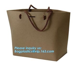 Fancy Customized Brown Kraft Paper Shopping Bag With Logo,Customized White and Black Printed Paper Shopping Bag package