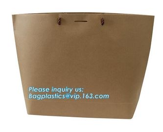 Fancy Customized Brown Kraft Paper Shopping Bag With Logo,Customized White and Black Printed Paper Shopping Bag package