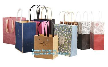 Fancy Customized Brown Kraft Paper Shopping Bag With Logo,Customized White and Black Printed Paper Shopping Bag package