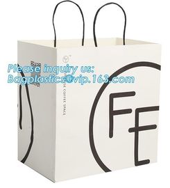 Fancy Customized Brown Kraft Paper Shopping Bag With Logo,Customized White and Black Printed Paper Shopping Bag package