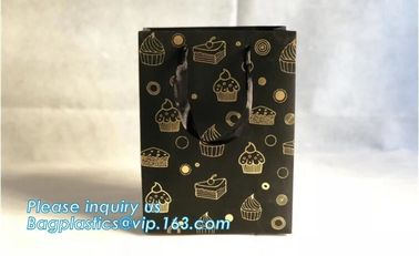 Custom Printed Accept Wholesale Stock White Brown Kraft Paper Shopping Bag With Handle No Minimum, carrier handle bags