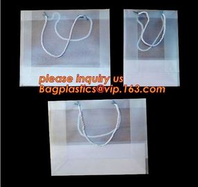 plastic clear heat seal square bottom pp bag with plastic handle,gift bag transparent shopping handle bag bagease pac