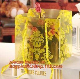 Wholesale Waterproof PP Plastic Gift Flower Bag Carry,PP Clear Handheld Flower Packaging Bag,PP Trapezidal Rectangular F