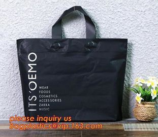 reusable soft loop handle plastic bags,PP Plastic Bags with Soft Loop Handle, Square Bottom,ecofriendly biodegradable so