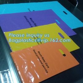 Custom print ldpe hdpe die cut handle carry poly apparel plastic merchandise gift packaging polythene shopping bag with