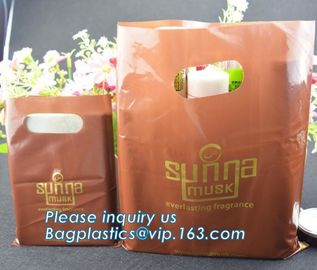 100% Biodegradable PE Die Cut Patch Handle Color Printed Custom Plastic Shopping Bags Personalized,promotional recycle g