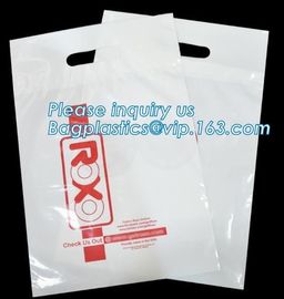 Custom printed die cut handle plastic bags manufacturer 12 x 15 inch light green promotional recycle grocery shopping ba