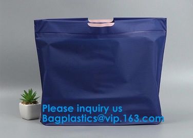Custom Size Soft Flexi Loop Handle Gold Plastic Shopping Bag Restaurant Takeaway Bag With Printing Square Bottom Plastic
