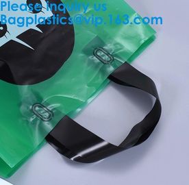 100% Biodegradable And Compostable Soft Loop Handle Plastic Bag For Clothing,Handle Block Bottom Plastic Shopping Bag