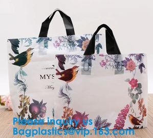 100% Biodegradable And Compostable Soft Loop Handle Plastic Bag For Clothing,Handle Block Bottom Plastic Shopping Bag