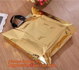 PLA COMPOSTABLE Biodegradable Plastic Trifold Handle Bag For Shopping Market, CLEAR FROSTED SOFT LOOP SHOPPER BAG