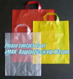 COMPOSTABLE, BIODEGRADABLE, PLACarrier, Shopping bags, Soft loop handle, Die cut handle, Flexi loop handle, Thermal bags