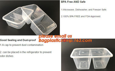 Disposable Plastic 4 Compartment Food Thermal Lunch Container Box,Plastic Takeaway Food Box with conjoined cover bagease