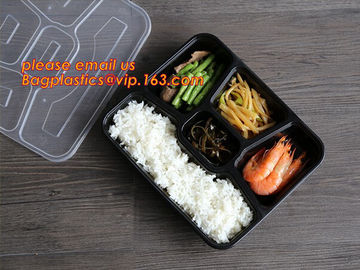 Disposable biodegradable plastic fiffin lunch box,compartment lunch box with lid,clamshell food packaging macaron pp bli