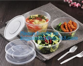 Cheap Food grade salad plastic bowl disposable plastic salad bowl,Eco-friendly white PP plastic round food container noo