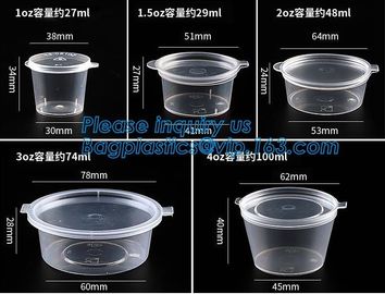 4oz PP Sauce cup hinged lid airtight pot Injection take away food container,PLA 4oz 140ml biodegradable cup disposable p