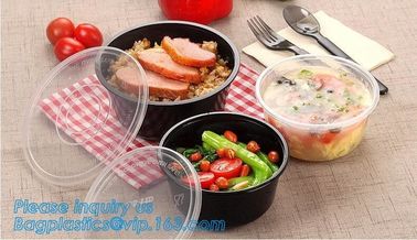 Take-away food package 3000ml large plastic salad bowls,PP white 700ml disposable plastic sea food bowl with handle pac