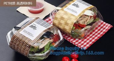 Disposable Plastic Food Packaging salad bowl with lid,clear small food dessert disposable soup plastic salad bowl packag