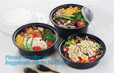 1000ml Black Disposable Biodegradable Bento Food Noodles Container PP Plastic Microwave Safe Soup Bowl bagplastics bagea