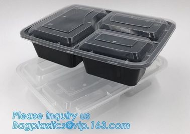 bpa free stackable take away leakproof black 2 compartment plastic microwave meal prep containers food bento box for kid