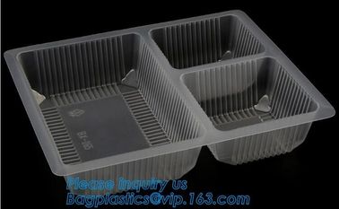 transparent pp bento box,lunch box plastic disposable compartment food containers,food,lunch,BBQ,noodles,salad,corn kern