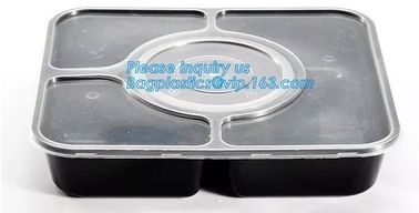 stackable airtight food tray 5 compartments,Professional design plastic sea food container,6 Compartment Food Tray pack