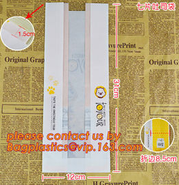 OEM High Quality Enviromental Clear Window Bread Toast Paper Bags, Brown Kraft Sharp Bottom Food Safe Snack Paper Bags w