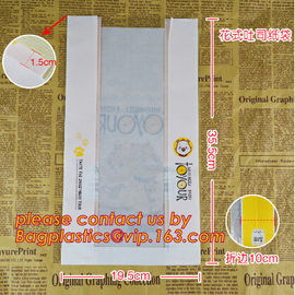 OEM High Quality Enviromental Clear Window Bread Toast Paper Bags, Brown Kraft Sharp Bottom Food Safe Snack Paper Bags w
