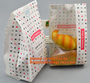 Cookies biscuits muffin bread snack sachet packaging bag,Kraft and bakery paper brown bread bag,promotional custom coate