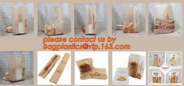 Cookies biscuits muffin bread snack sachet packaging bag,Kraft and bakery paper brown bread bag,promotional custom coate