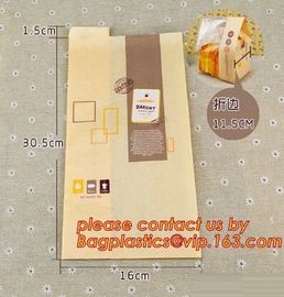 China supplier promotional custom coated bread/sandwich paper kraft bag with clear window,brown kraft paper bakery bread