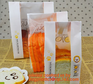 Custom bread food paper bags with your own logo,Factory Supplier Eco-friendly Kraft Paper Bread Packaging Bag