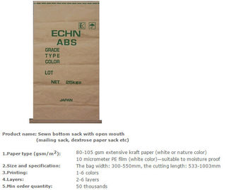 sewn bottom sack with open mouth,extensive kraft paper bag,mailing sack,dextrose paper sack,shopping bags with round han