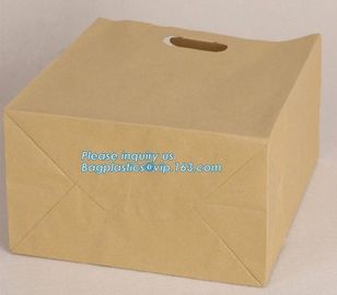 Durable Flat Bottom Bread Paper Bag Brown Kraft Paper Bag Bread Packaging Bag,cookies pouches / beautiful snack food pac