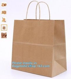 Custom brown bakery food grade packaging bread kraft paper bag with handles,Bread Packaging Paper Bags for Wholesale pak