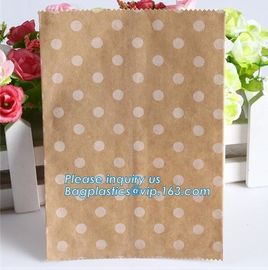 Brown Kraft Paper Bags Gift Food Bread Candy Wedding Party Bags,Foil Lined Kraft Design Paper Window Bread Bags for food