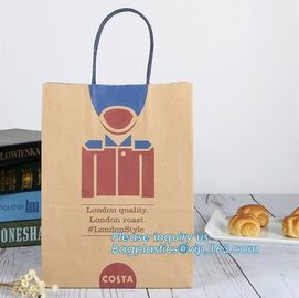 fancy custom printed packaging paper gift bags,Security Seal Easy Tear PLA Biodegradable Stand Up Kraft Paper Bread Bag