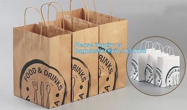 Custom Size Kraft Paper Bag for Food Kraft Brown Restaurant Take Away Fast Food Paper Bag,Grocery Fast Food Take Away Br