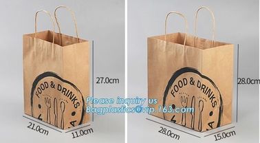 Custom Size Kraft Paper Bag for Food Kraft Brown Restaurant Take Away Fast Food Paper Bag,Grocery Fast Food Take Away Br