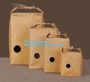 1kg Rice package kraft paper packaging bag brown kraft food paper bag,5kg10kg rice bag plastic packaging bag for rice,fl