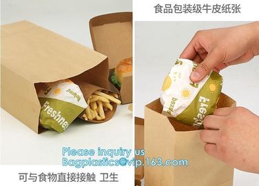 Low cost 120gsm food grade white kraft paper sos bottom bread wheat flour packaging paper bag,grease proofing food grade