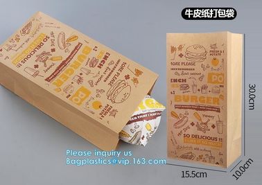 pot 60g 70g kraft paper food packaging bakery bread bag food kraft paper bag greaseproof snack bread brown kraft paper b