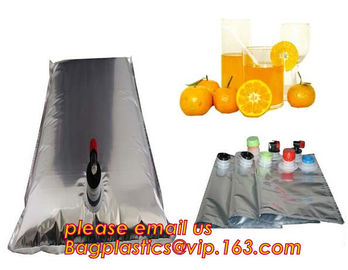 Silver Red Wine Quad Seal Bag Glod Reusable Bag In Box For Apple Liquid And Juice,1L ~ 500L Water Bib Bag In Box &amp; Liqui