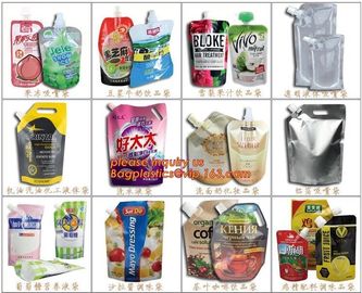 reusable kids liquid snack packaging biodegradable drink detergent Juice stand up spout pouch bag with