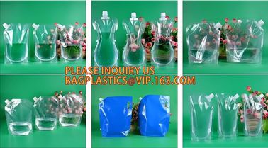 Reusable Stand Up Plastic Custom Liquid Fruit Juice Drink Packaging Spout Pouch Bag / Juice Doypack With Spout Cap PACKA