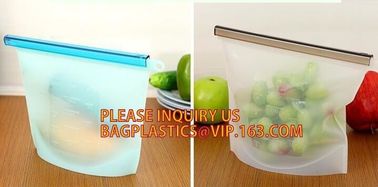 Reusable Vacuum Food Bag Silicone Food Storage Bag Fruits Vegetables Meat Preservation kits,Reusable Refrigerator Silico