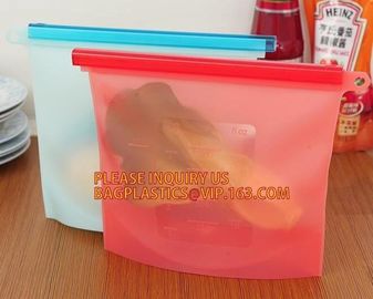 Reusable Vacuum Food Bag Silicone Food Storage Bag Fruits Vegetables Meat Preservation kits,Reusable Refrigerator Silico