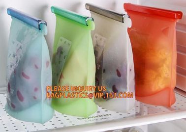 Refrigerated Cooler Reusable Silicone Food Bag, Preservation Storage Container Airtight Seal Cooking Bag bagease package