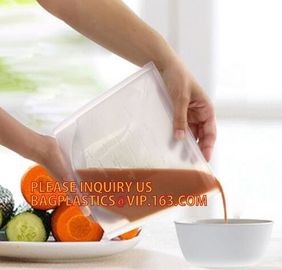 Reusable Silicone Plastic Packaging Food Zip Silicon Freezer Fresh Vegetable Storage Bags,Zip Lock Sandwich Vacuum Silic