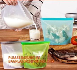 Reusable Silicone Food Storage Bag Washable Silicone Fresh Bag for Fruits Vegetables Meat Preservation bagease bagplasti